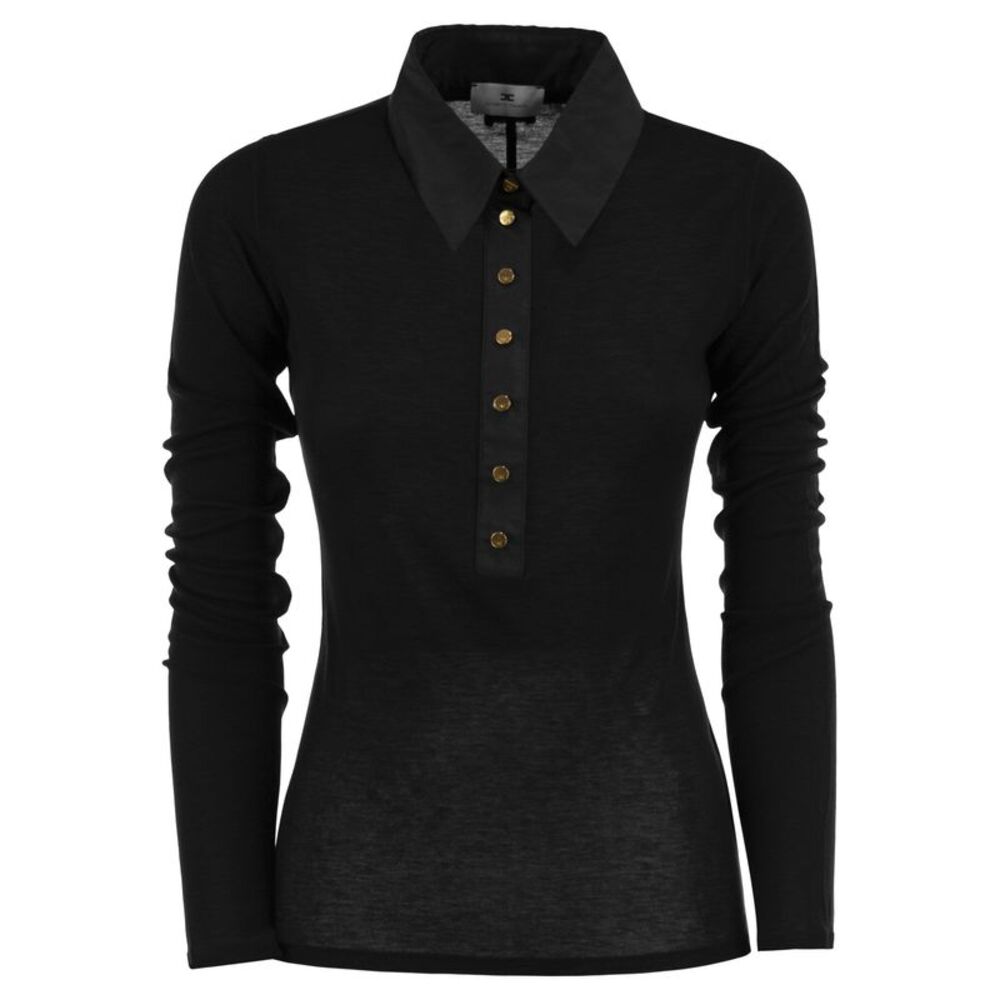 Elisabetta Franchi Women Long-Sleeved Polo Shirt With Logo Buttons